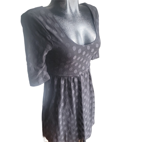 Volcom Black Mesh Polka Dot Scoop Neck Dress XS - Picture 3 of 7